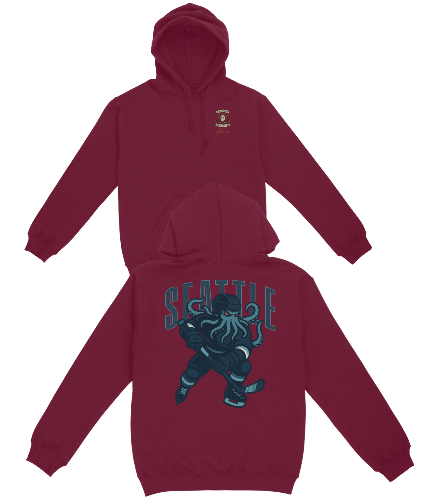 Seattle Hockey v1 Basic Hoodie - Old Time Sports