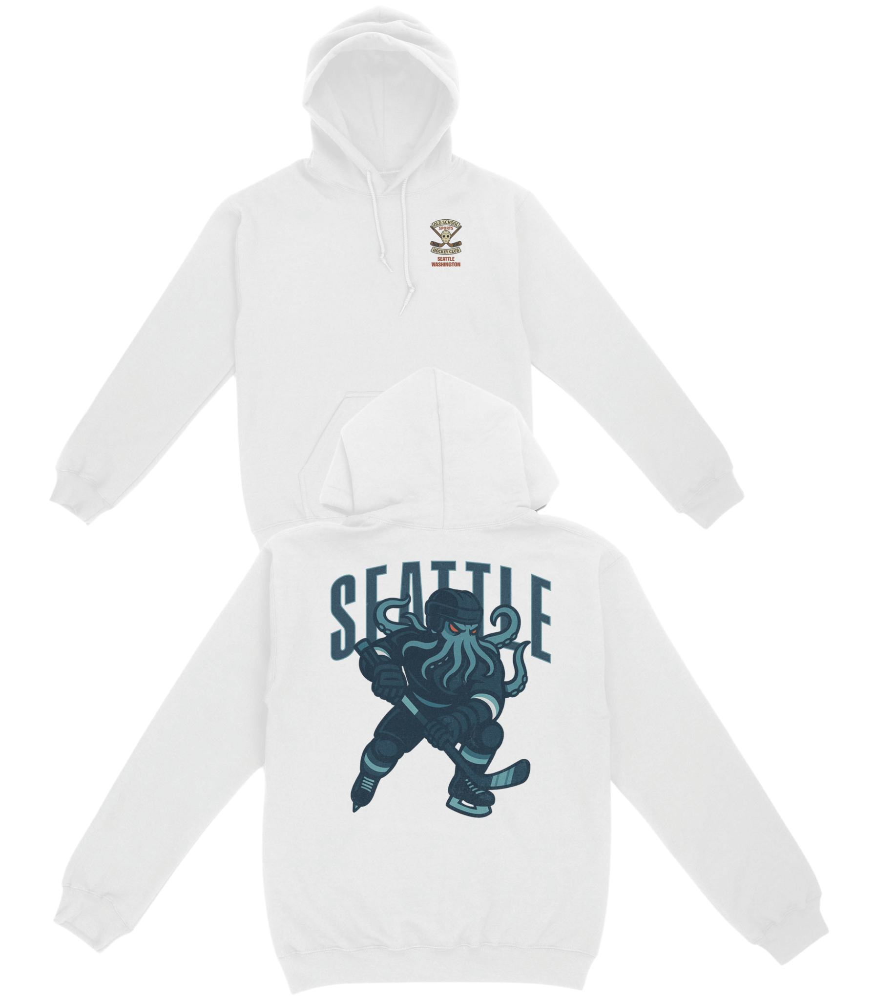 Seattle Hockey v1 Basic Hoodie - Old Time Sports