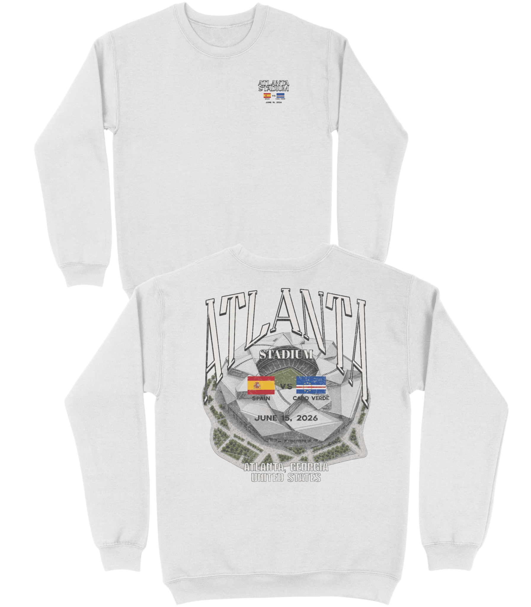 Spain vs. Cabo Verde Basic Crewneck - Old Time Sports