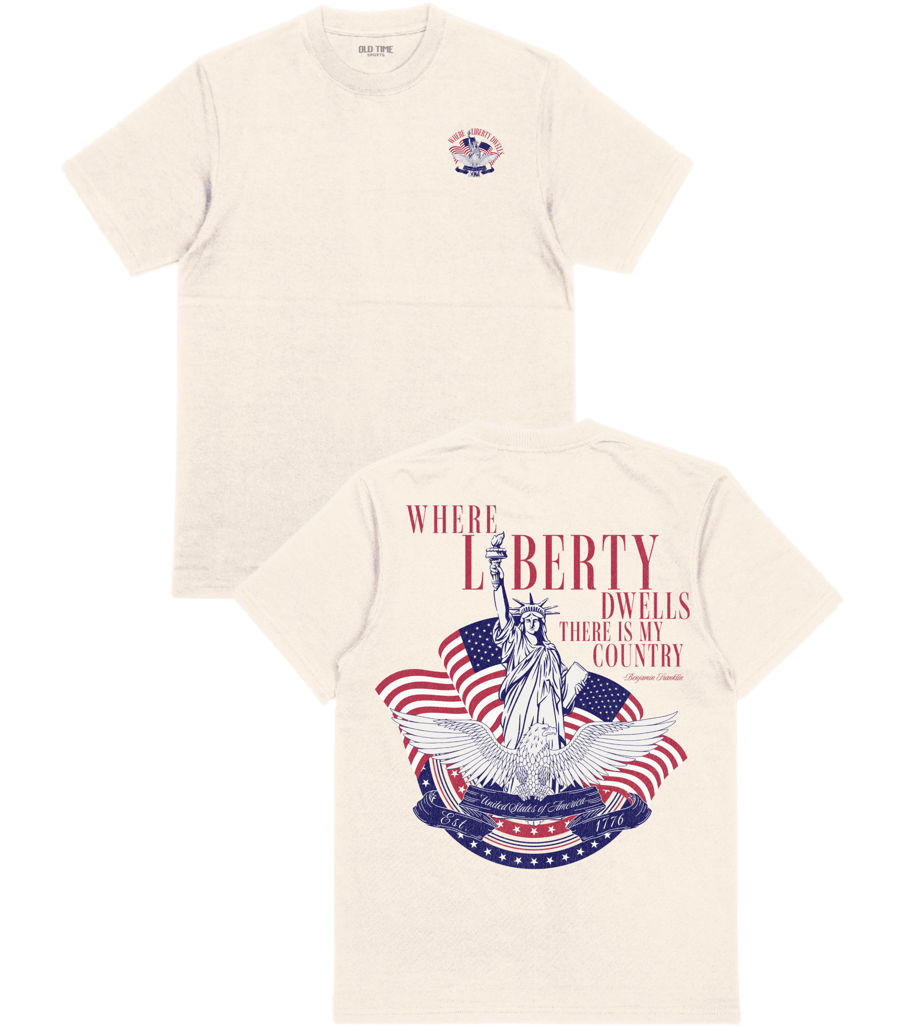 Where Liberty Dwells T-Shirt - Old Time Sports